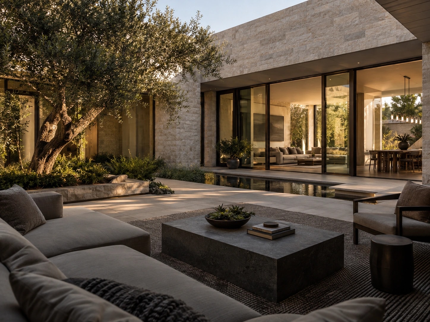 Illustrative refined courtyard residence